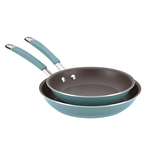 Rachael Ray Cucina Porzellan Emaille Aluminiumguss Twin Pack-Pfanne Set, Aluminium, Agave Blue, Twin Pack Skillet Set von Rachael Ray