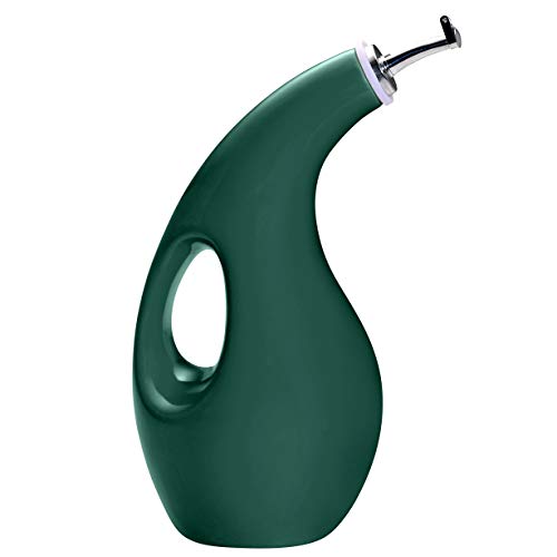 Rachael Ray EVOO Olivenöl-Flaschen-Spender mit Ausgießer aus massiver Glasur, 680 ml, Grün von Rachael Ray
