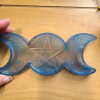 Drei Mond Schmuck Tablett, Wiccan Dekoratives Tablett von RachelCreationDesign