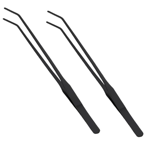 2pcs Fütterung Zange 11 Zoll extra lang Edelstahl Aquariumzange mit gebogenen Spitze Langes Pinzetten Terrarium Feeder Tool für Reptilien -Tankzubehör Home Tool Accessoire von Rachlicy