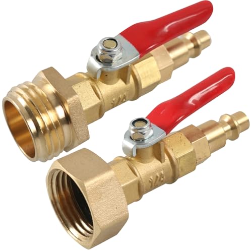 2pcs RV winterlich Blowout -Adapter mit 1/4 Zoll männlich oder weiblicher Fäden Schnelle Verbindung zu 3/4 Fadengartenschlauch -RV -Adapter mit Ballventilgartenzubehör von Rachlicy
