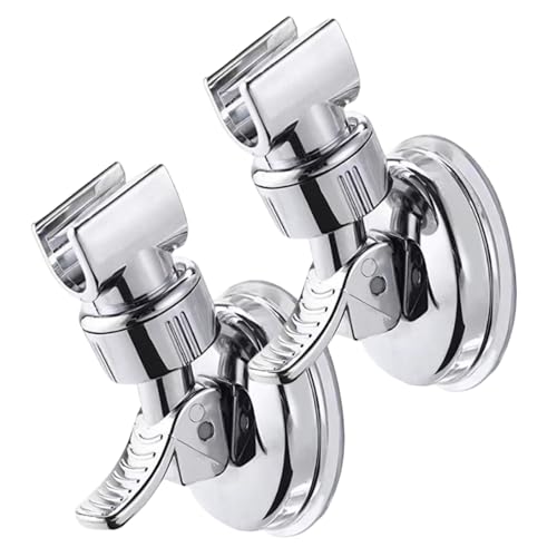 2pcs Saugnapfbecher Duschkopfhalter Einstellbarer Handheld Duschkopfhalter mit verchromt poliertem Saugnapf Tasse für Badezimmer von Rachlicy