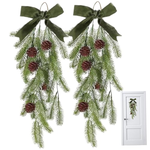 2pcs Weihnachten Swag Teardrop Greenery Swag mit Tintenkones und Samtwughinghänge -Weihnachts -Türkranz für Winterwand Fenster Hausdekoration Grün Grün 2pcs Weihnachten Swag Teardrop Greenery Swag mit Tintenkones und Samtwughinghänge -Weihnachts -Türkranz für Winterwand Fenster Hausdekoration Grün Grün von Rachlicy