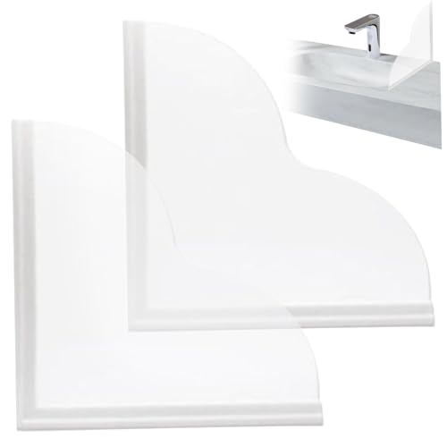 Duschspritzschutz 2pcs wasserdichte Badewanne Splash Guard Selbstkleber Acryl Duschdecke Wasserwinkel Verstellbare Badewanne Wasserschutzwächter in Bad 9, 5 x 9, 5 Zoll von Rachlicy
