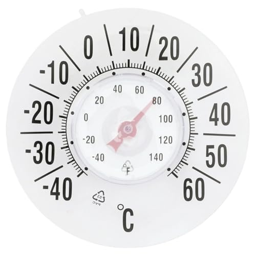 Fensterthermometer transparent runde Fensterthermometer für Außentemperatur Batteriefreie selbstklebende wasserdichte Temperaturmesswerkzeuggartenzubehör von Rachlicy