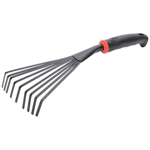 Handrake 9 Zähne Edelstahl Kleiner Garten Rechen Hängenden Gartenhandwerkzeuge zum Gartenkransplantieren und Graben von Rachlicy