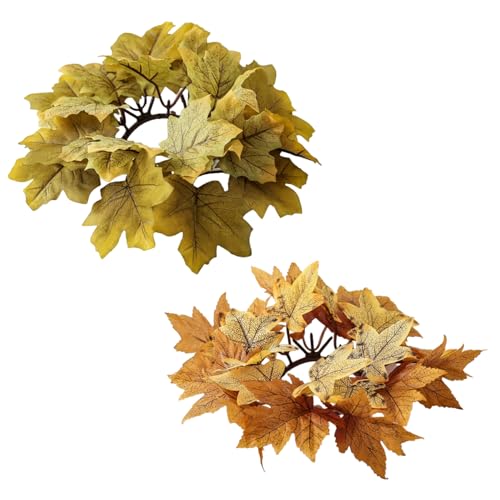 Herbstkerzenringe 2pcs Maple Blattkerzen Ringe Kränze Kleiner Herbstkranz für Thanksgiving Halloween Tisch Mittelstücke Dekoration Herbstkerzenringe 2pcs Maple Blattkerzen Ringe Kränze Kleiner Herbstkranz für Thanksgiving Halloween Tisch Mittelstücke Dekoration von Rachlicy