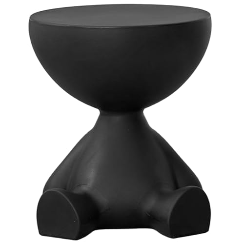Kleiner Getränketisch süße Flache runde Moderne Endtisch Lagerbehälter Ornament für kleine Raum Wohnzimmer Schlafzimmer Schwarz von Rachlicy