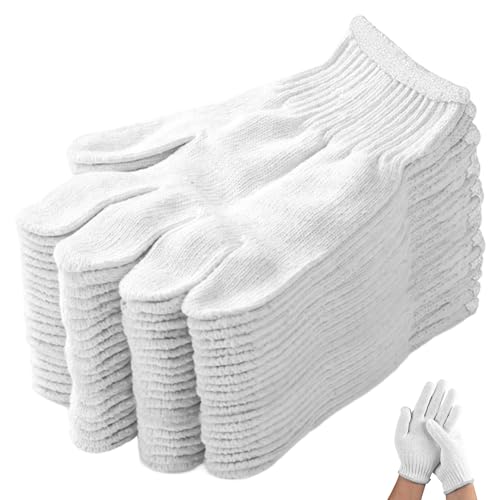 Rachlicy 10pcs BBQ Handschuhe Hitzebeständige weiße Baumwollhandschuhe zum Grillen des Kochens Lebensmittelhandling Gartenarbeit von Rachlicy