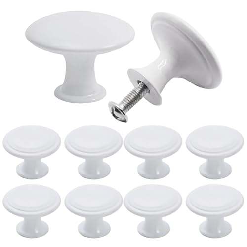 Rachlicy 10pcs Schrank Türknöpfe Vintage runde weiß von Rachlicy