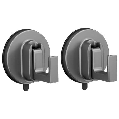 Rachlicy 2pcs Saugnapfhaken rostfeste Alumimum -Duschhaken Saugbecher Kranz Kleiderbügel für Haustür Glas Badezimmer Hausdekoration von Rachlicy