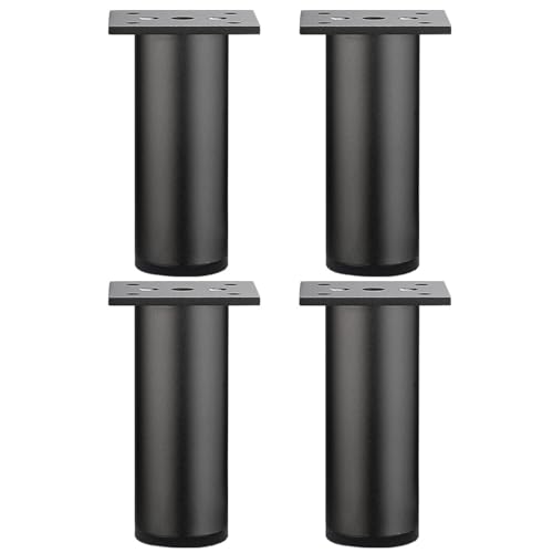 Rachlicy 4PCS Möbelbeine, verstellbare Aluminiumlegierungsschrankbeine, runde Möbelfüße für Tischsofa Stuhlschreibtisch, 4inch von Rachlicy
