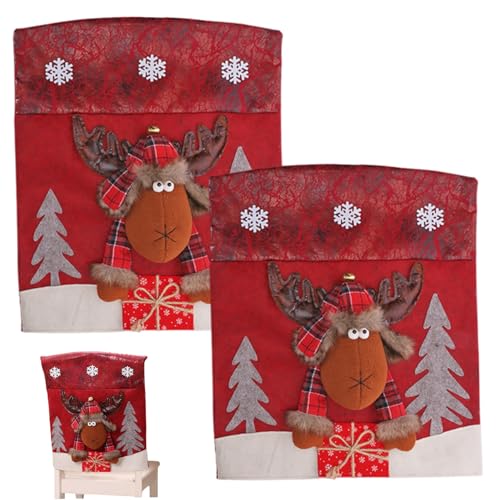 Rachlicy Weihnachtsstuhl Rückenabdeckungen 2PCS 3D Nette NEBTE KOMPOSTE KOMITTALHEITHING -Stuhl -TREGE FÜR KITILE HOTKELNEHMEN FIERTE FAYSTELLUNG ELKEL ELK von Rachlicy