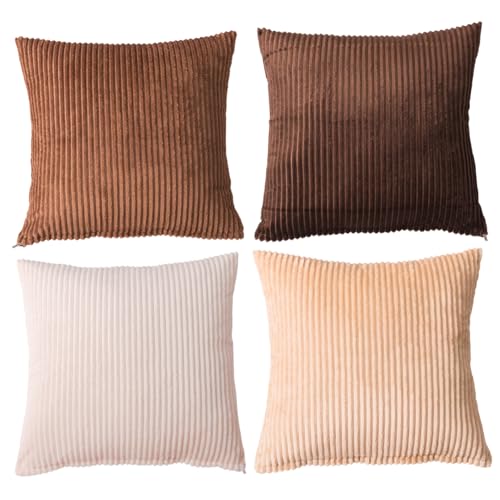 Rachlicy Wurfkissenbezüge 4pcs Boho Bauernhaus gestreiftes Kissenbezüge weich von Rachlicy