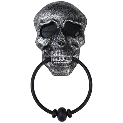 Schädel Tür Klopfer leuchten Gothic Skull Halloween Dekorative Türklopfer mit gruseligen Klangtricks oder Behandlungsveranstaltungen für Halloween Dekorationen, nicht einschließen Batterie von Rachlicy