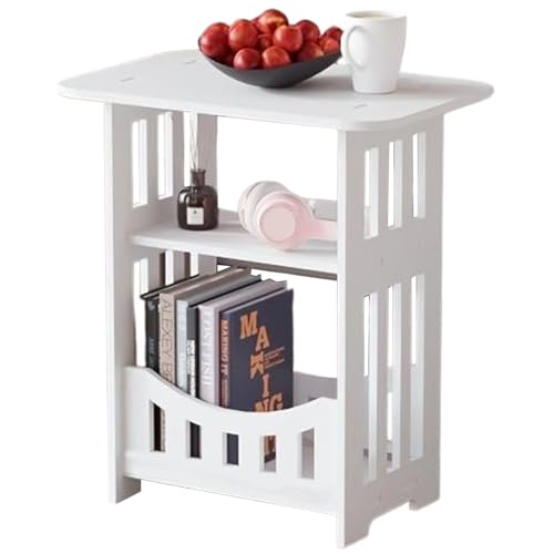 Seitentabelle 3-Tier-Holzende Tabelle 12.6x8.7x15.8in Rechteckiger Nachtständer Moderne minimalistische Seitentische für das Wohnzimmerbad am Nacht von Rachlicy