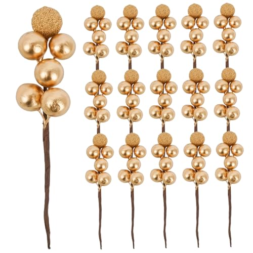 Weihnachtsausschüsse 16pcs künstlicher Gold Weihnachtsbaum -Picks Schaumglitter Beerenstängel für Weihnachten Girlandkranz Weihnachtsausschüsse 16pcs künstlicher Gold Weihnachtsbaum -Picks Schaumglitter Beerenstängel für Weihnachten Girlandkranz von Rachlicy