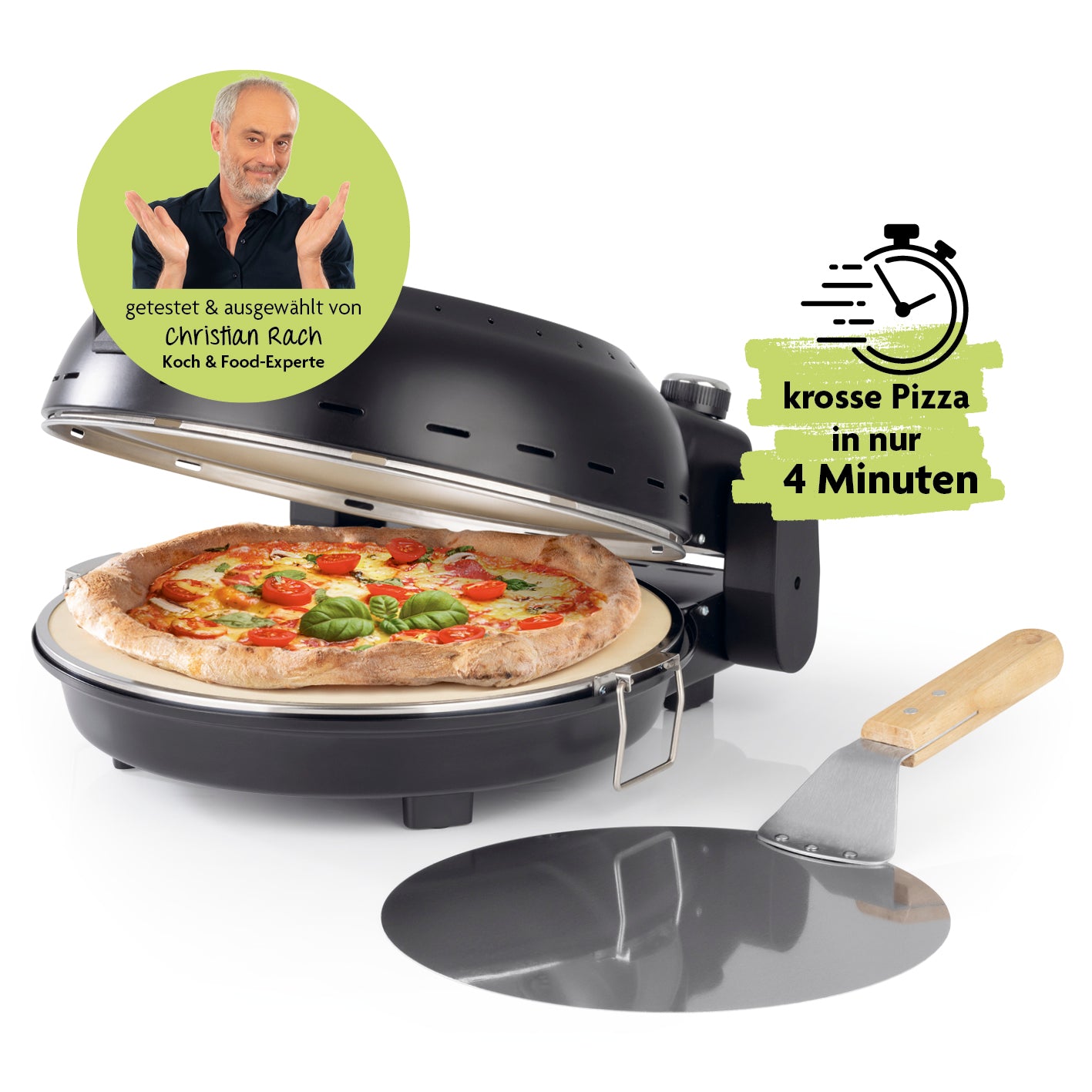 Pizza Maker inkl. herausnehmbarem Pizzastein & Pizza-Heber Pizza Maker inkl. herausnehmbarem Pizzastein & Pizza-Heber von Rachs KOCHWERK