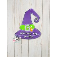 Candy Corn Hexenhut Türschild - Halloween Leckerei Dekor Zeichen von RachsCraftyCorner