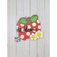 Türschild Herbst Apfel - Lehrer Herbstschild Mit Blumen von RachsCraftyCorner