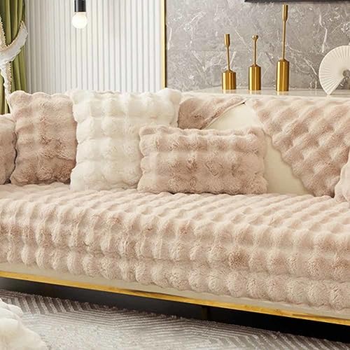 Racib Couch Überzug I Form Stretch U Form XXL Couch Überwurf Sofaüberwurf Decke Sofabezug Ecksofa Samt Couchschoner Eckcouch Hund Katze Sofaschoner 4/3/2/1 Sitzer,E-70x120cm von Racib