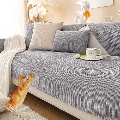 Racib Couch Überzug I Form Stretch U Form XXL Couch Überwurf Sofaüberwurf Decke Sofabezug Ecksofa Samt Couchschoner Eckcouch Hund Katze Sofaschoner 4/3/2/1 Sitzer,M-90x160cm von Racib
