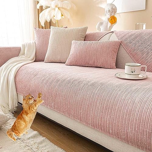 Racib Couch Überzug I Form Stretch U Form XXL Couch Überwurf Sofaüberwurf Decke Sofabezug Ecksofa Samt Couchschoner Eckcouch Hund Katze Sofaschoner 4/3/2/1 Sitzer,P-90x120cm von Racib