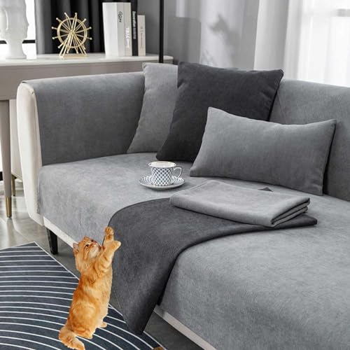 Racib Couch Überzug L Form Sofaschoner Ecksofa rutschfest Für Hunde Katze Sofaschoner Sitzfläche Sofa Überzug Couchbezug 1/2/3/4 Sitzer,L-90x120cm von Racib