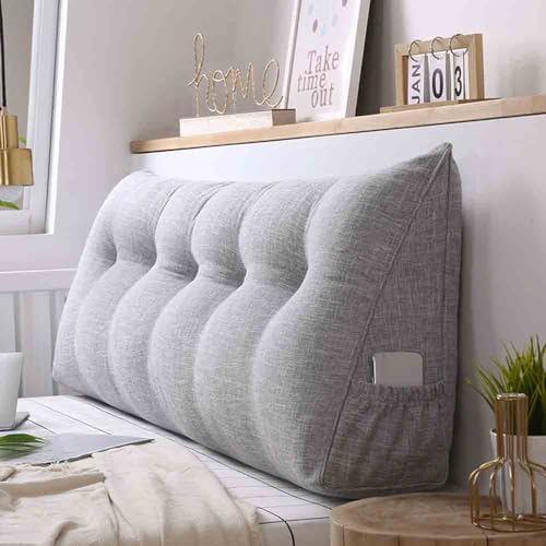 Racib Rückenkissen Bett Sofa Couch Orthopädisch, Lesekissen Für Bett Und Sofa, Rückenlehne Bett Keilkissen Bett Kopfteil Kissen Gepolstert Polster, Bett Sitzkissen Rückenstütze Groß(I,80x20x50cm) von Racib