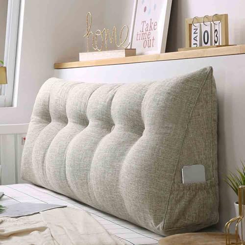 Racib Rückenkissen Bett Sofa Couch Orthopädisch, Lesekissen Für Bett Und Sofa, Rückenlehne Bett Keilkissen Bett Kopfteil Kissen Gepolstert Polster, Bett Sitzkissen Rückenstütze Groß(H,60x20x50cm) von Racib