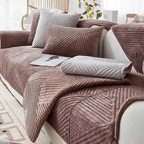 Racib Sofa Überzug Samt Ecksofa L Form, Sofabezug Sofabezug rutschfest Plüsch, Couch Überzug u Form Sofaüberwurf rutschfest, Sofaschoner Hund Sofadecken Für Sitzfläche,2-90x120cm von Racib