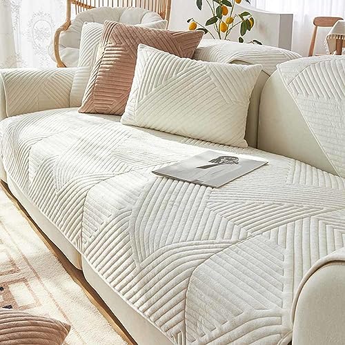 Racib Sofa Überzug Samt Ecksofa L Form, Sofabezug Sofabezug rutschfest Plüsch, Couch Überzug u Form Sofaüberwurf rutschfest, Sofaschoner Hund Sofadecken Für Sitzfläche,7-70x70cm von Racib