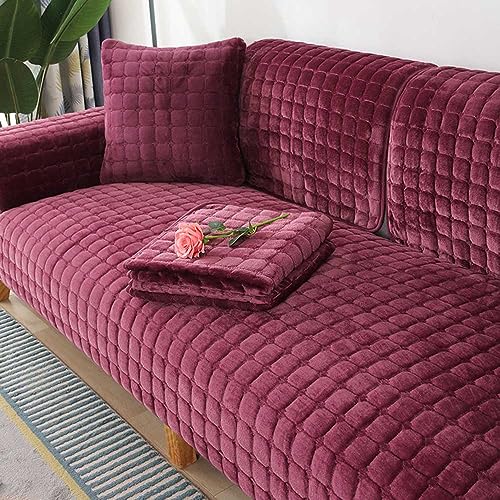 Racib Sofa Überzug Samt Ecksofa L Form, Sofabezug Sofabezug rutschfest Plüsch, Couch Überzug u Form Sofaüberwurf rutschfest, Sofaschoner Hund Sofadecken Für Sitzfläche,G-90x160cm von Racib