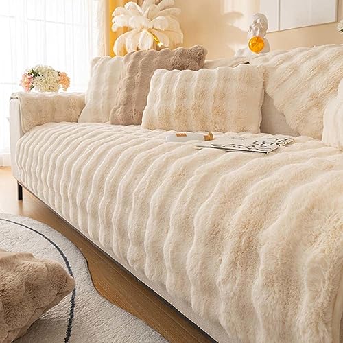 Racib Sofa Überzug Samt Ecksofa L Form, Sofabezug Sofabezug rutschfest Plüsch, Couch Überzug u Form Sofaüberwurf rutschfest, Sofaschoner Hund Sofadecken Für Sitzfläche,L-110x240cm von Racib