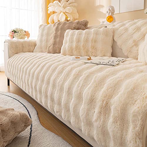 Racib Sofa Überzug Samt Ecksofa L Form, Sofabezug Sofabezug rutschfest Plüsch, Couch Überzug u Form Sofaüberwurf rutschfest, Sofaschoner Hund Sofadecken Für Sitzfläche,L-90x90cm von Racib