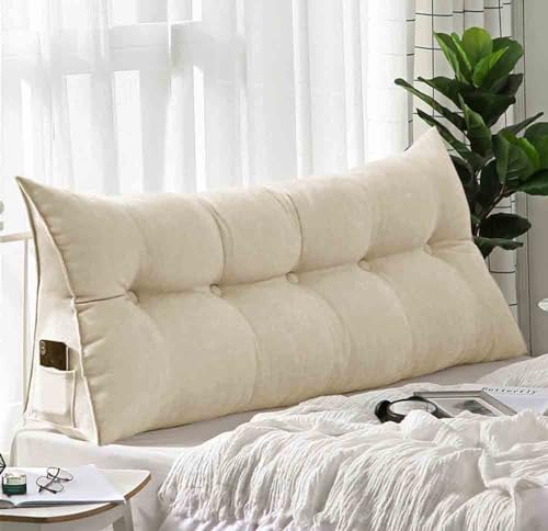 Rückenkissen Bett Sofa 140 200 cm, Rückenlehnenkissen Bett Rückenlehne Bett Kopfteil Keilkissen Sofa Rücken Groß Ergonomisch, Rückenstützkissen Bett,lesekissen Für Bett Und Sofa von Racib