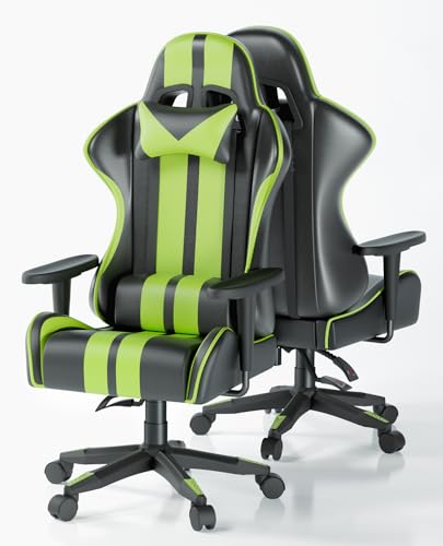 Racingreat Gaming Stuhl Computerstuhl - Gamer Chair Schreibtischstuhl Höhenverstellbar Ergonomisch für Jugendliche Jungen Mädchen (Grün) von Racingreat