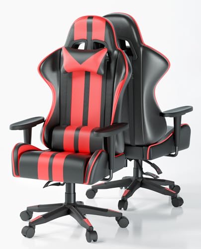 Racingreat Gaming Stuhl Computerstuhl - Gamer Chair Schreibtischstuhl Höhenverstellbar Ergonomisch für Jugendliche Jungen Mädchen (Rot) von Racingreat