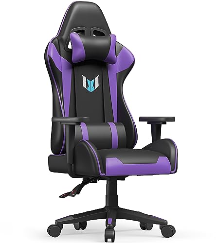 Racingreat Gaming Stuhl Computerstuhl - Gamer Chair Schreibtischstuhl Höhenverstellbar Ergonomisch für Jugendliche Jungen Mädchen (Schwarz-Lila) von Racingreat