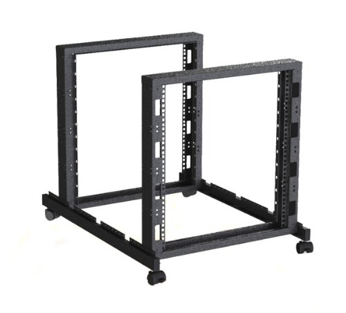 Rack Magic - offener 19 Zoll Vier Säulen Rackschrank - 19" Serverschrank - Rack Schrank (Schwarz, 12HE 800mm Tiefe) von Rack Magic