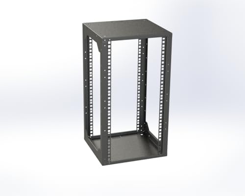 Offener 10" Rack, 12HE Tiefe 290 mm Schwarz - Wand o. Boden Montage - Rack Magic von Rack Magic