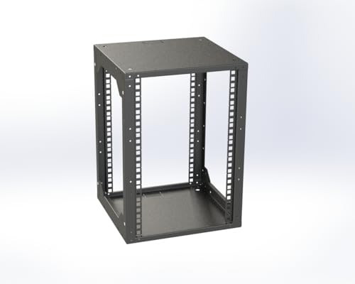 Offener 10" Rack, 9HE Tiefe 290 mm Schwarz - Wand o. Boden Montage - Rack Magic von Rack Magic