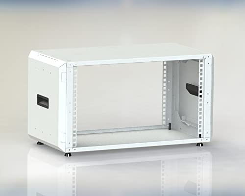 Rack Magic - 19" Studiorack mit abnehmbaren Seiten - Tischrack - Netzwerkschrank - lichtgrau (RAL7035), 6HE - 280mm Tiefe von Rack-Magic