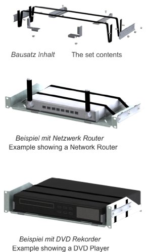 Rack Magic - 1HE 19" Fachboden Transportfähig für Flightcase und mobilen Rack Einsatz - Schwarz von Rack Magic