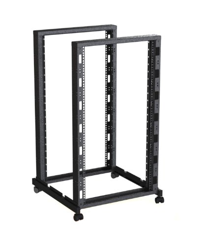 Rack Magic - offener 19 Zoll Vier Säulen Rackschrank - 19" Serverschrank - Rack Schrank (Schwarz, 21HE 600mm Tiefe) von Rack Magic
