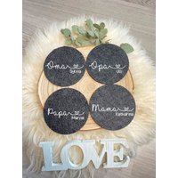 Untersetzer | Oma Opa Mama Papa Mit Name Personalisiert Kindernamen Gastgeschenk Taufe Hochtzeit Muttertag Vatertag von Rackertouille