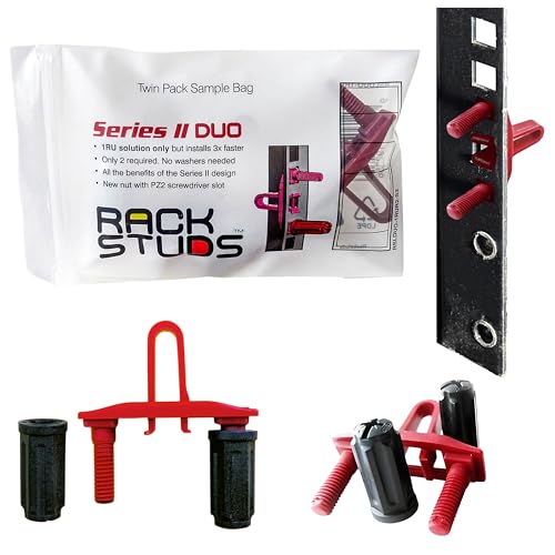 DUO2 1RU Series II Rack Mount Solution - mühelose Alternative zu herkömmlichen Rackschrauben und Käfigmuttern & Server-Rack-Schrauben Ideal für Server-Hardware-Setup - 2er-Pack, Universalversion von Rackstuds