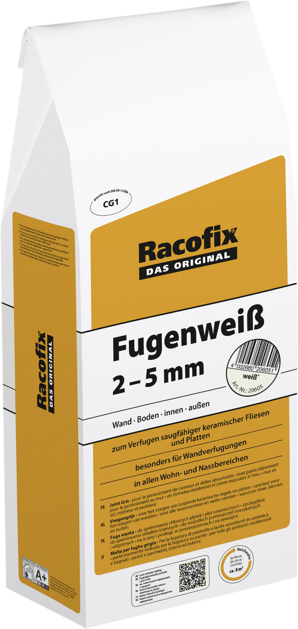 Racofix Fugengrau 2 - 5 mm weiß 5 kg von Racofix