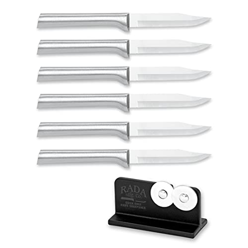 Rada Cutlery 6 Stück Schälmesser plus R119 Messerschärfer von RADA