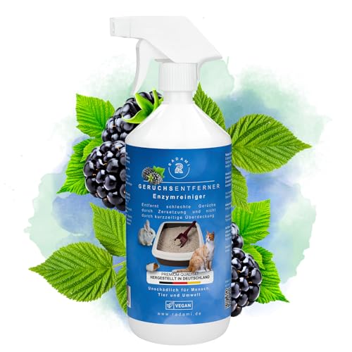 Geruchsentferner Geruchsvernichter 1000 ml Enzymreiniger gegen schlechte Gerüche wie Katzenurin/Hundeurin für Käfige/Zwinger/Tiertoiletten Blackberry von Radami